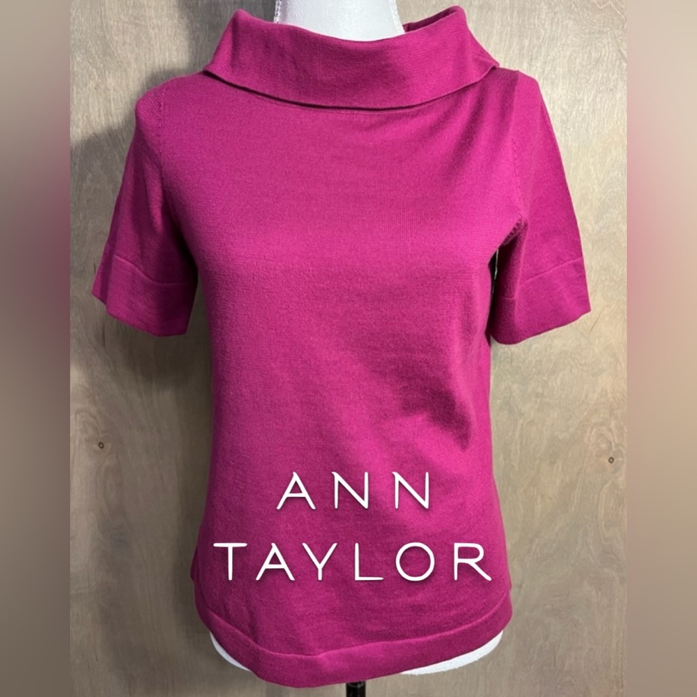 Ann Taylor Fuchsia Short Sleeve Sweater Top MP
